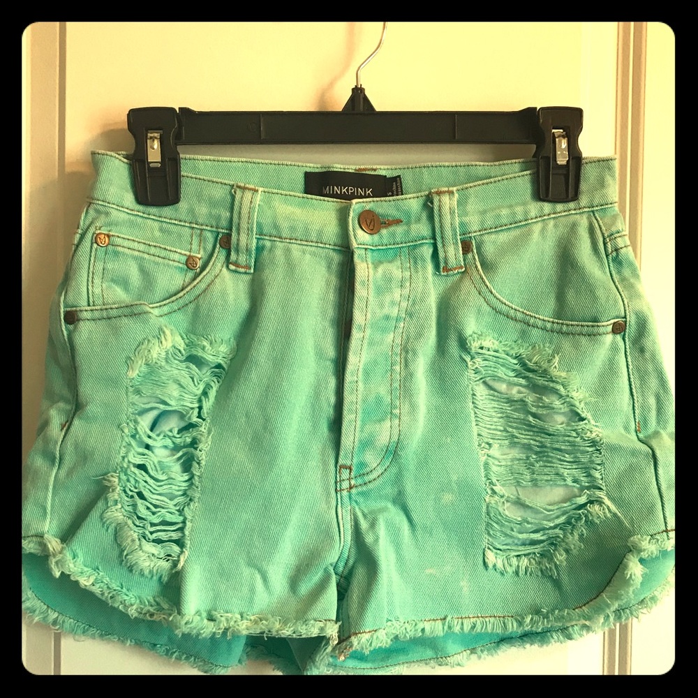 Blue cut off shorts
